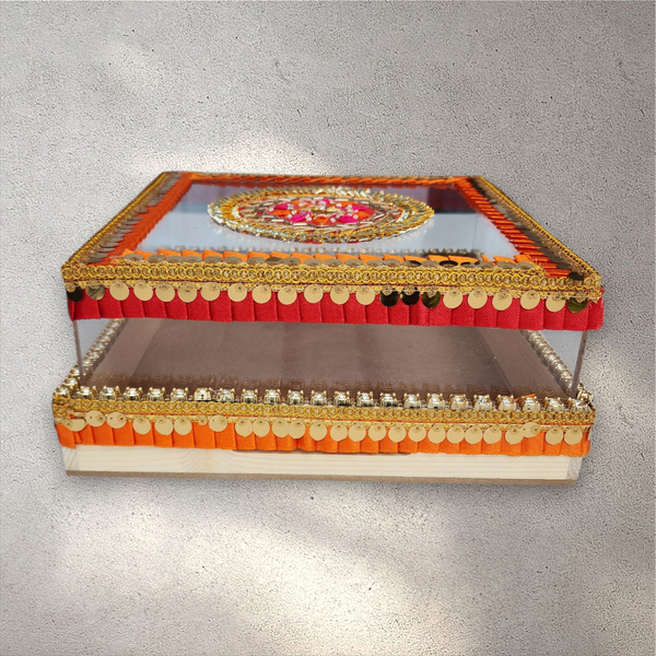 Medium Orange and Red Perspex Gift Box