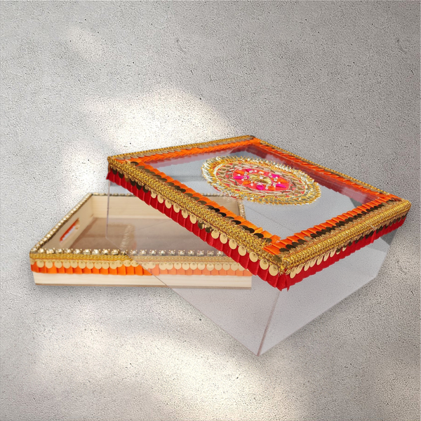 Medium Orange and Red Perspex Gift Box