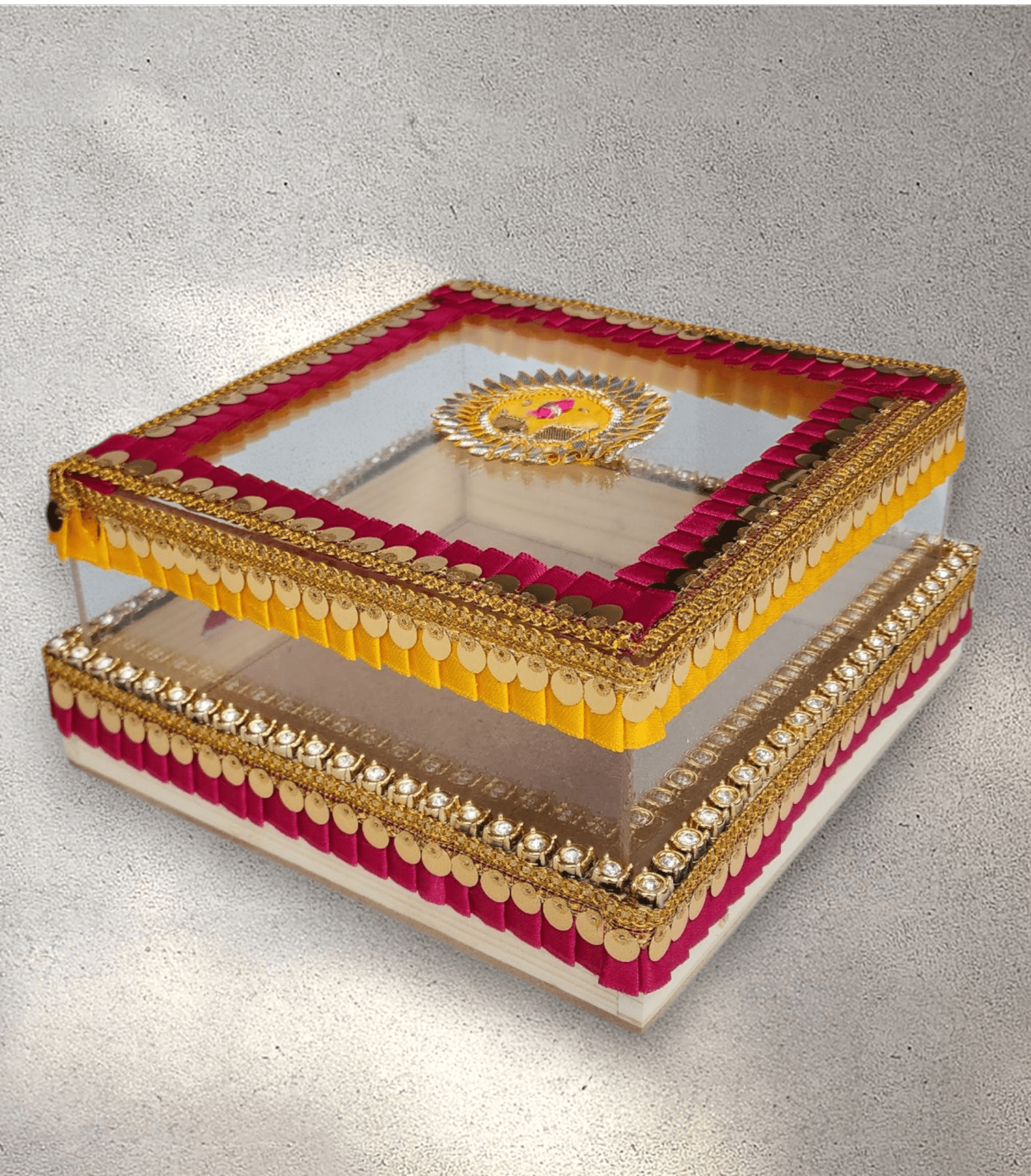 Small Pink and Yellow Perspex Gift Box