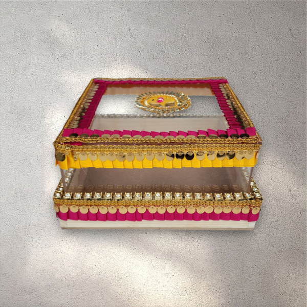 Small Pink and Yellow Perspex Gift Box