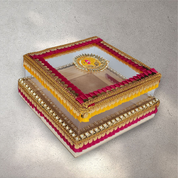 Small Pink and Yellow Perspex Gift Box