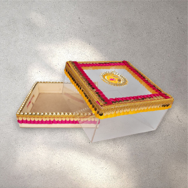 Small Pink and Yellow Perspex Gift Box
