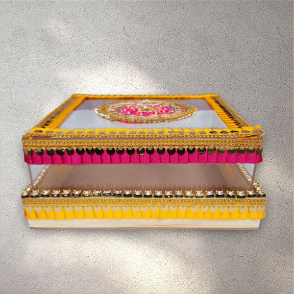 Medium Pink and Yellow Perspex Gift Box