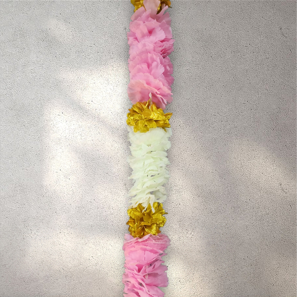 Light Pink and White Flower Garland 150 cm