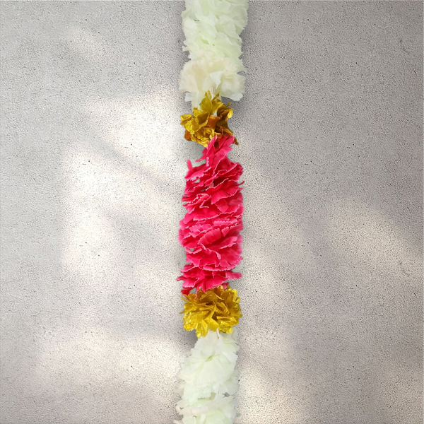 Dark Pink and White Flower Garland 150 cm