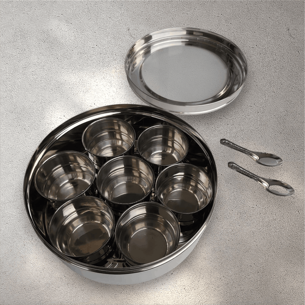 Masala Dabba (Spice Container) Clear Lid - No.12 (Medium)