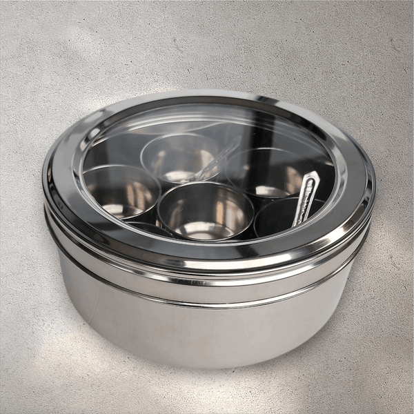 Masala Dabba (Spice Container) Clear Lid - No.13 (Large)