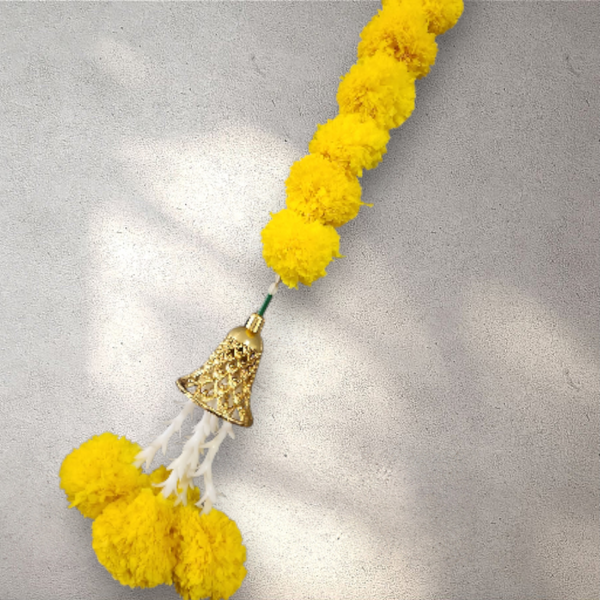 Small Yellow Bell Marigold Garland (90 cm)