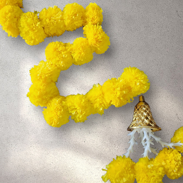 Small Yellow Bell Marigold Garland (90 cm)