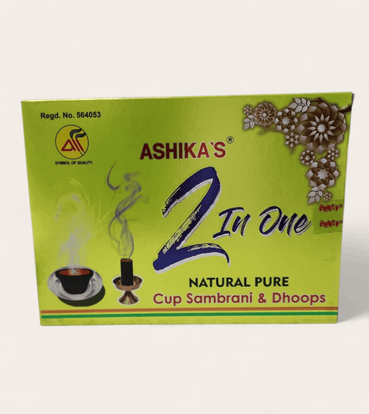 Ashika's 2 in One Natural Pure Cup Sambrani & Dhoops