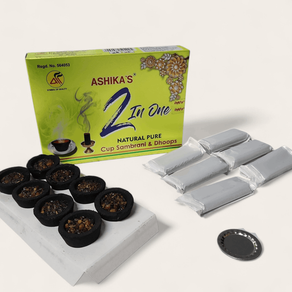 Ashika's 2 in One Natural Pure Cup Sambrani & Dhoops