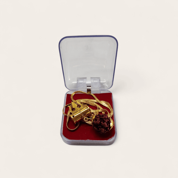 Trishul Rudraksha Pendant Locket Gold Neck Chain