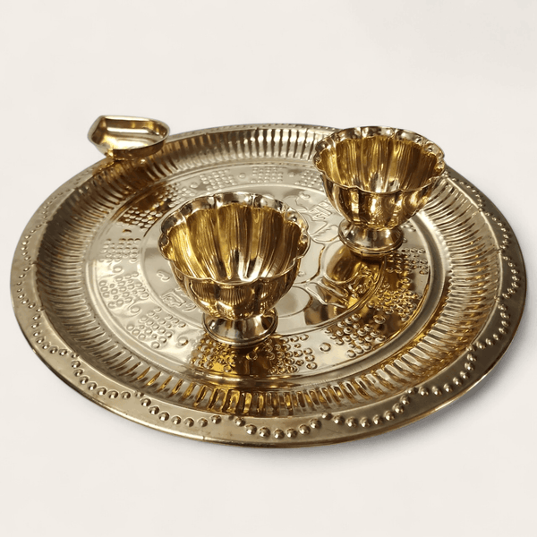Ganesha Brass Puja Tray (30 cm)