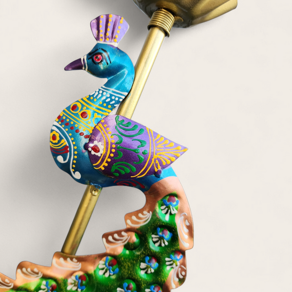 Peacock Tealight Stand - Set of 2 (33 cm)