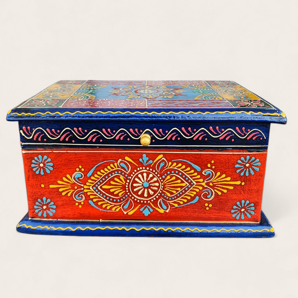 Hand Painted Wooden Rectangular Box - Style 2