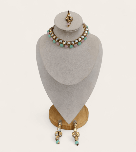 Pink and Mint Necklace set