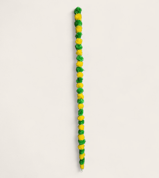 Green and Yellow Marigold Garland(1.4 m)