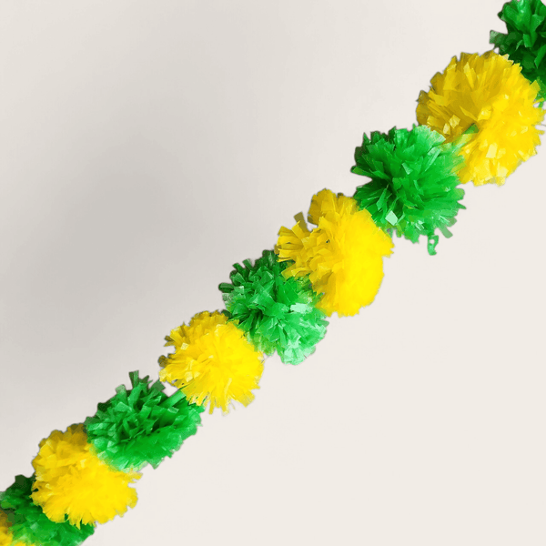 Green and Yellow Marigold Garland(1.4 m)