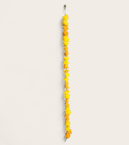 Orange and Yellow Marigold Garland Two Mix (1.4 m)