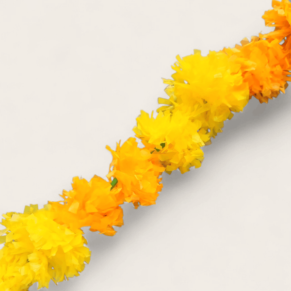 Orange and Yellow Marigold Garland Two Mix (1.4 m)
