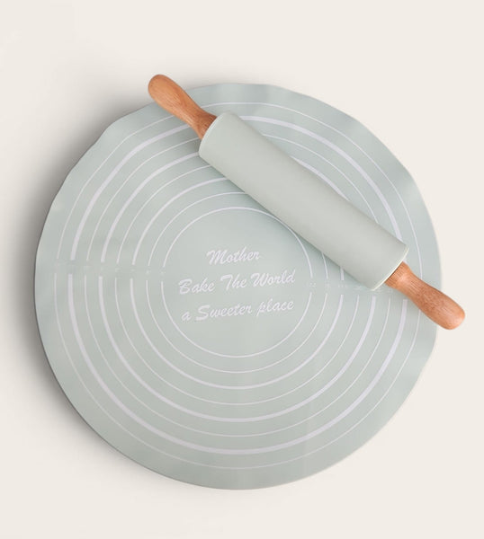 Silicone Baking/ Roti Mat with Rolling Pin
