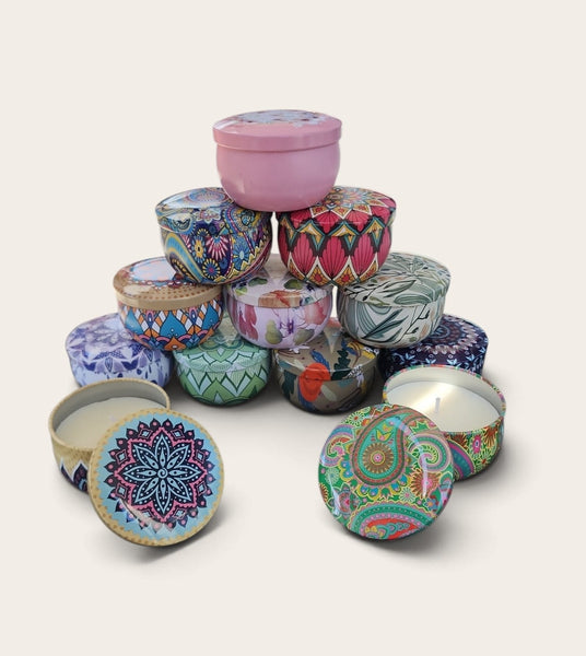 Mandala Design Scented Tin Candles