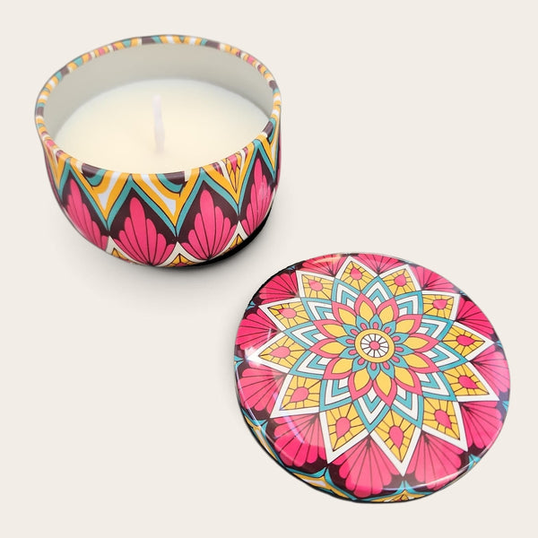 Mandala Design Scented Tin Candles