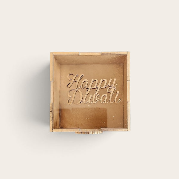 Gold Happy Diwali Ganesh Perspex Box