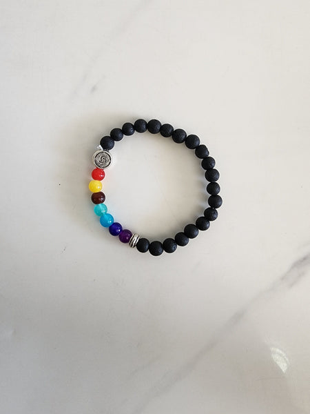 7 Chakra Lava Stone Bracelet