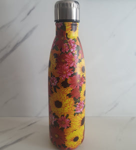 450 ml Stainless Steel Sunflower Printed Flask (Double Walled)