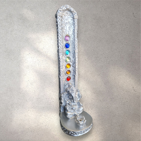 Silver Ganesha Chakra Incense Holder