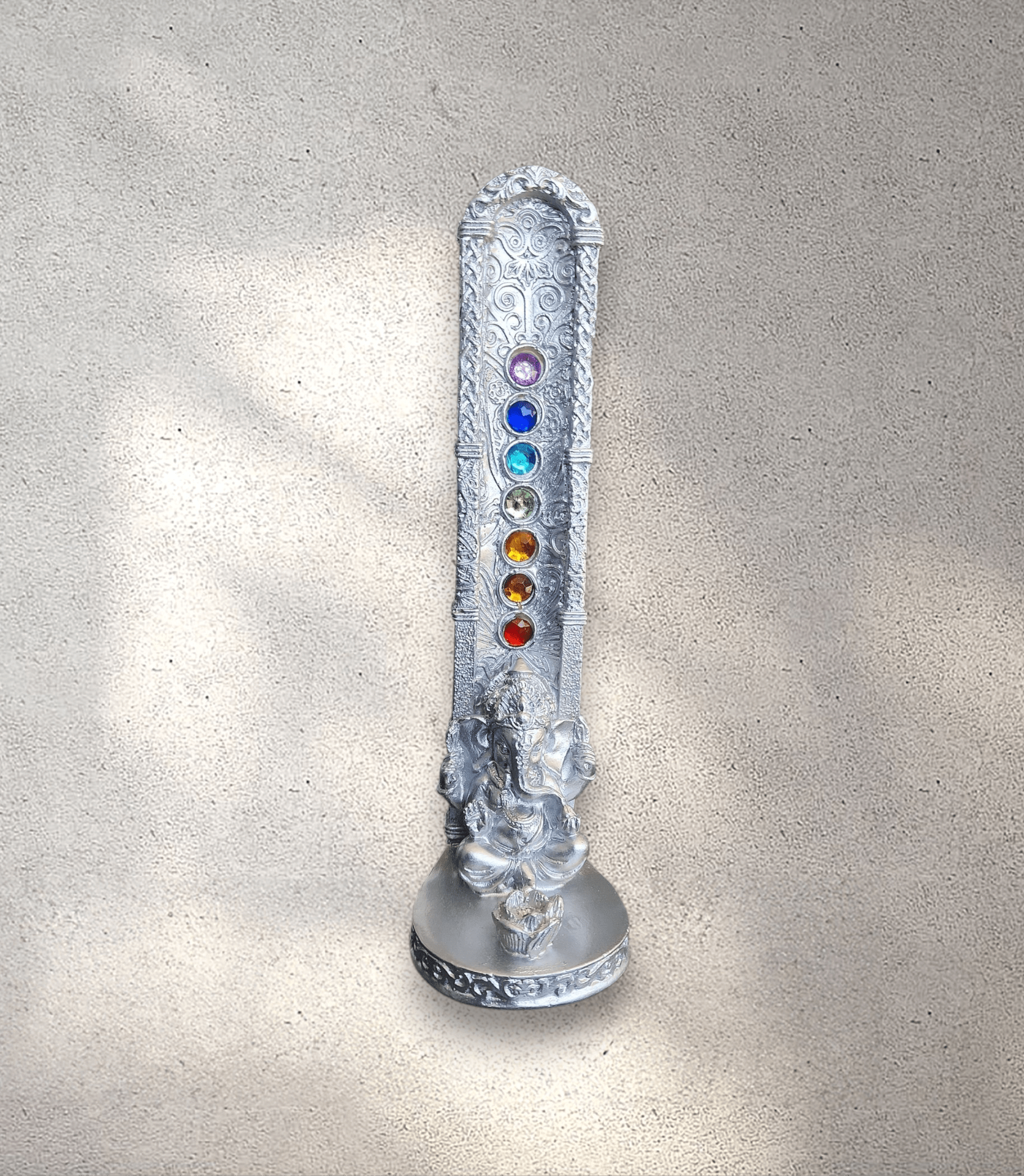 Silver Ganesha Chakra Incense Holder