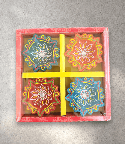 Hand Painted Clay Lamp - Style 7