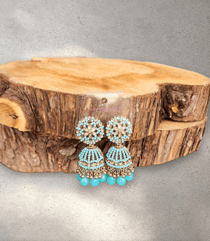 Turquoise Jhumka (Earring) - Design 2