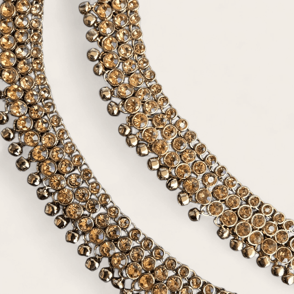 Bronze Triple Line Ankle Chain with Bells
