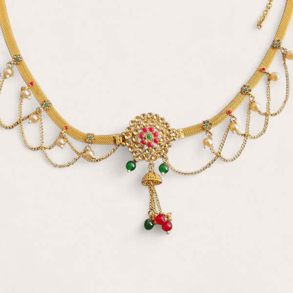 Antique Gold Saree Belt - Style 3