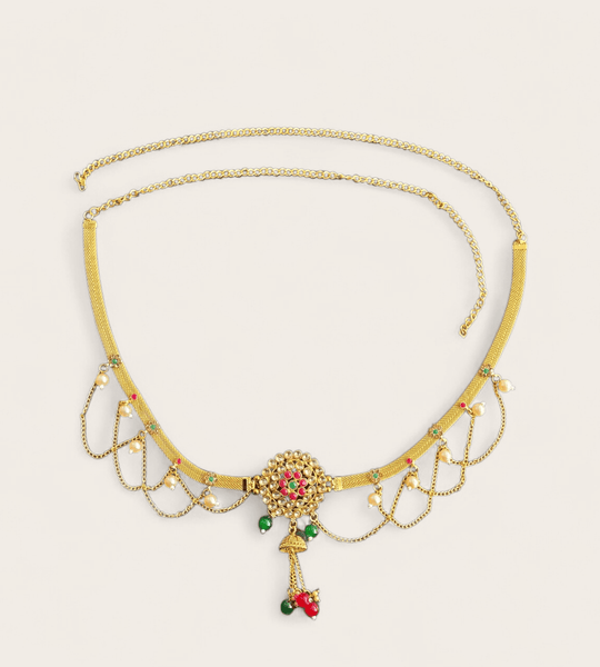 Antique Gold Saree Belt - Style 3