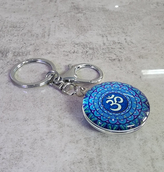 Holographic Aum Sign Keyring - Style 2