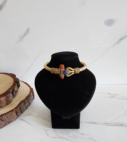 Trishul Rudraksha Bangle with Evil Eye