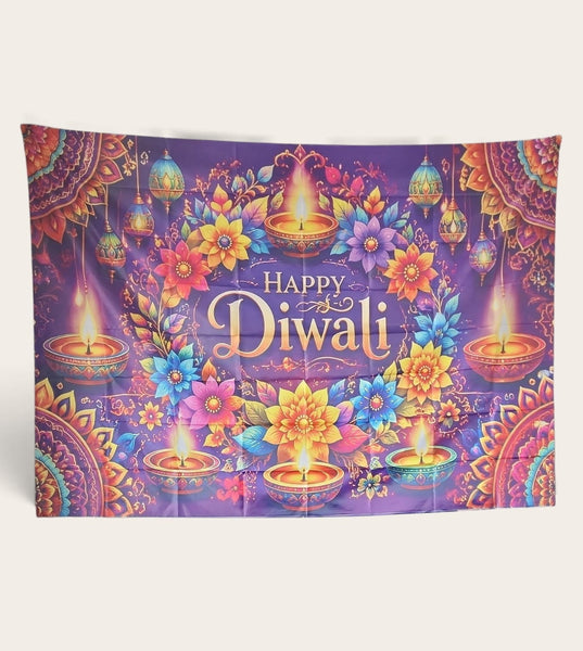 Large Fabric Diwali Banner (2m x 1.5m)
