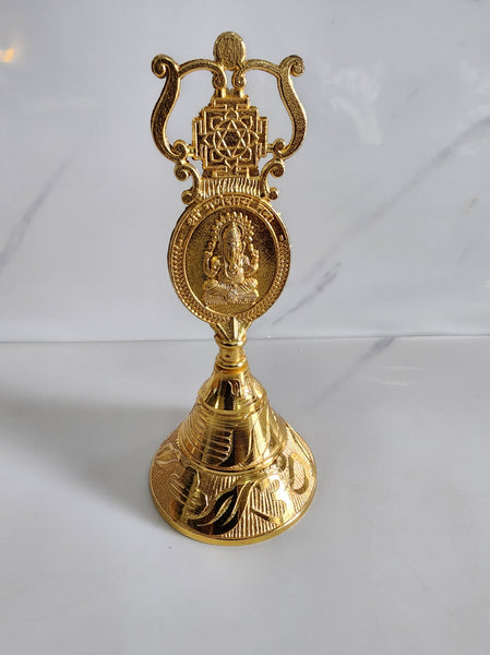 Gold Lakshmi, Ganesha and Kubera Bell