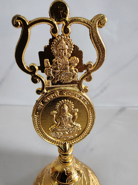 Gold Lakshmi, Ganesha and Kubera Bell