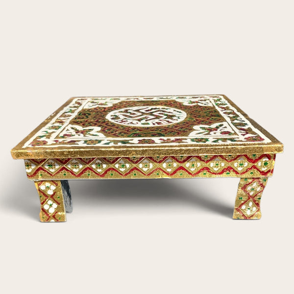 Gold Swastika Foil Bedhi/ Bajoth (37cm x 37cm)
