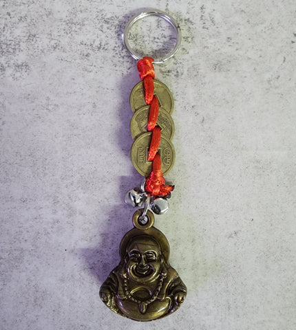 Laughing Buddha and Lucky Coin Keychain