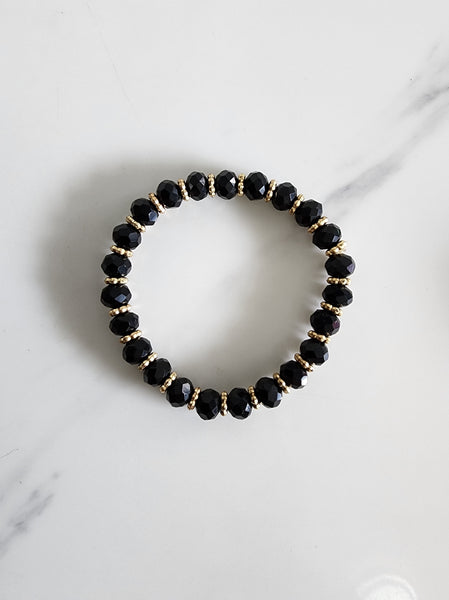 Fancy Black Bead Nazar Bracelet