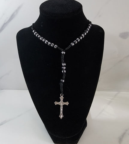 Black Rosary with Cross