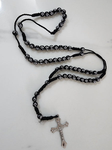 Black Rosary with Cross