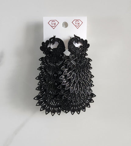 Black Peacock Earring