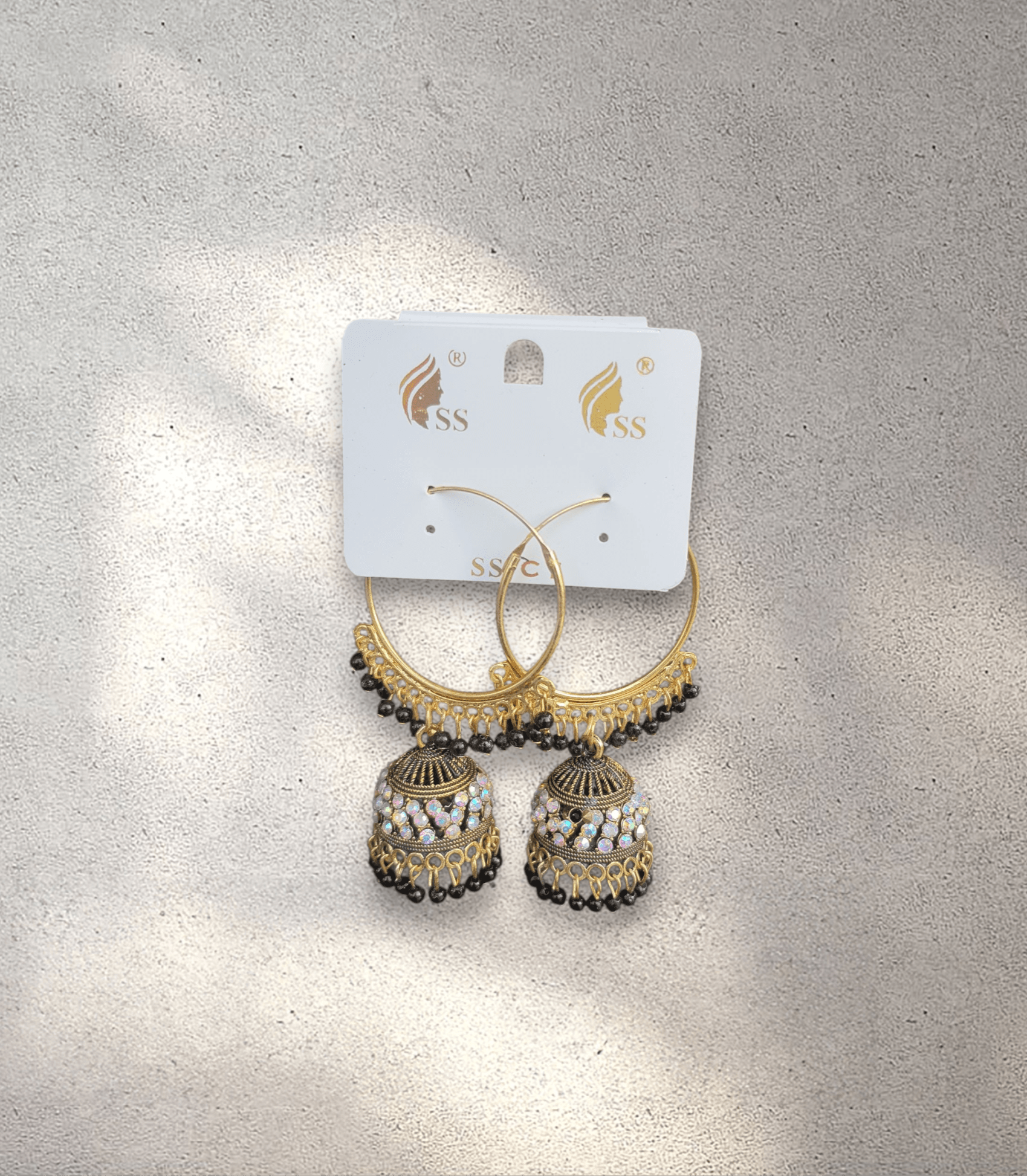 Black Hoop Jhumka
