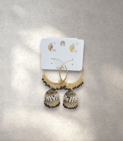 Black Hoop Jhumka